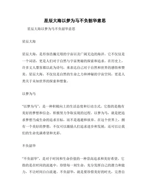 星辰大海以梦为马不负韶华意思