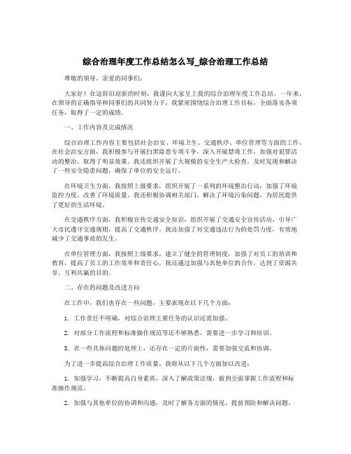 综合治理年度工作总结怎么写_综合治理工作总结