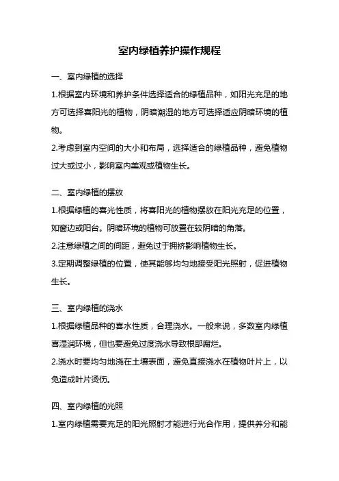 室内绿植养护操作规程