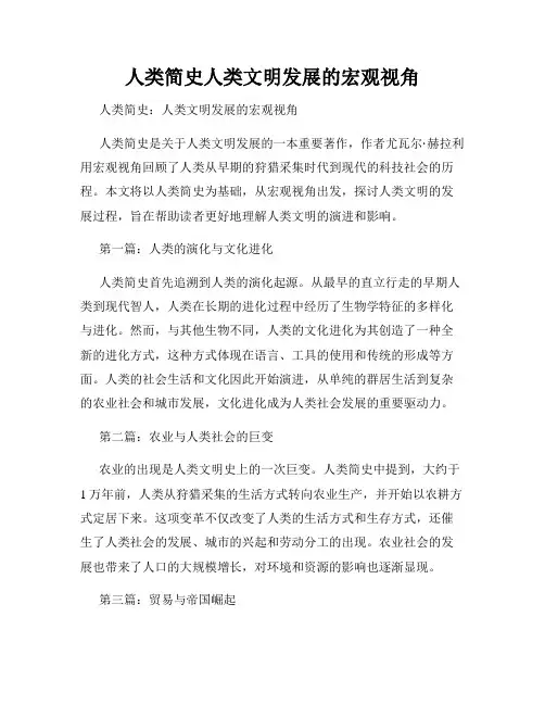 人类简史人类文明发展的宏观视角