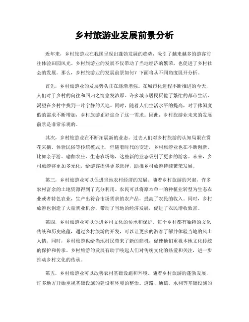 乡村旅游业发展前景分析