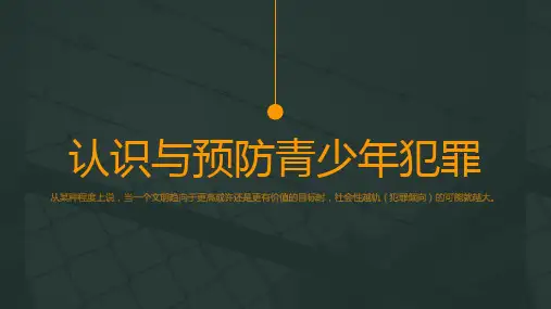 《认识与预防青少年犯罪》PPT班会课件