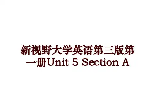 新视野大学英语第三版第一册Unit 5 Section A