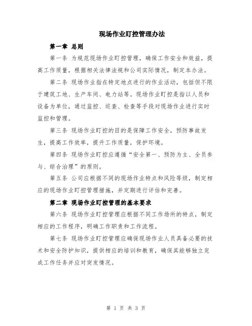 现场作业盯控管理办法