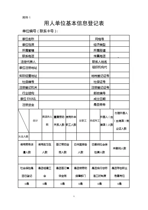 用人单位基本信息登记表.doc