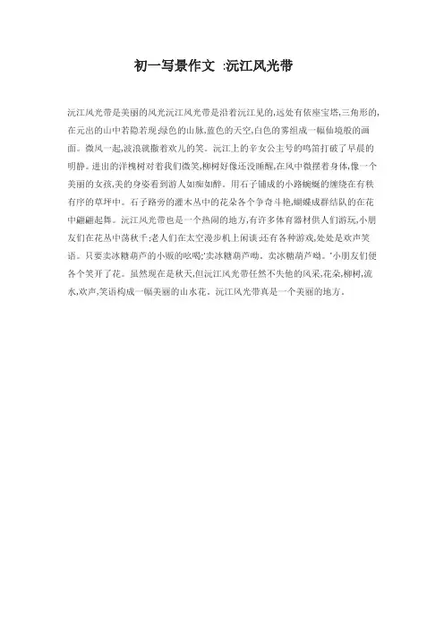 沅江风光带作文400字