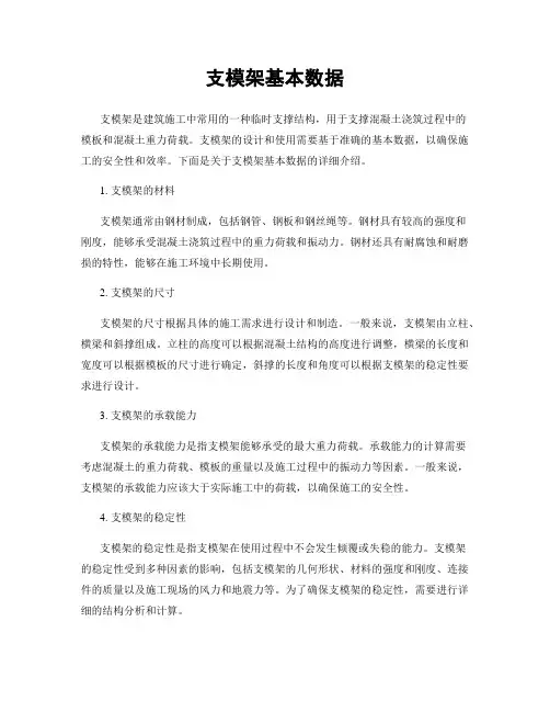 支模架基本数据