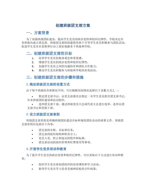 创建班级团支部方案