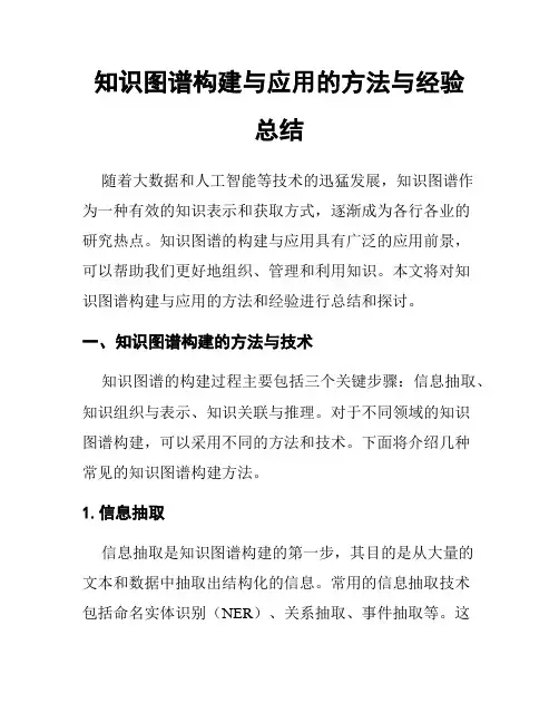 知识图谱构建与应用的方法与经验总结