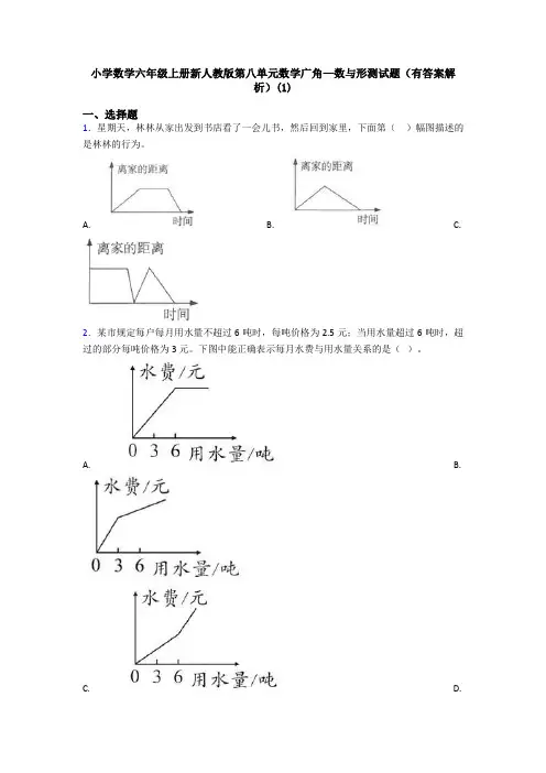 小学数学六年级上册新人教版第八单元数学广角—数与形测试题(有答案解析)(1)