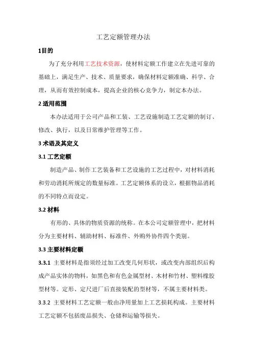 工艺定额