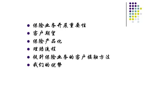 汽车保险培训内容PPT讲解