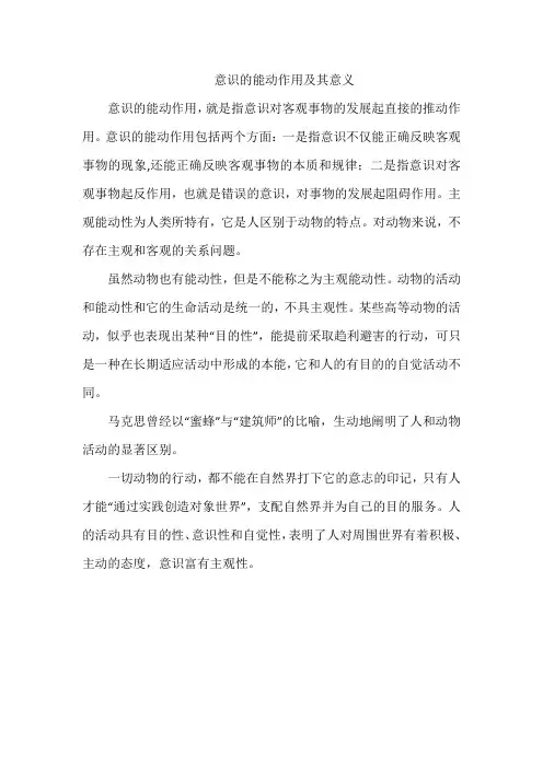 意识的能动作用及其意义