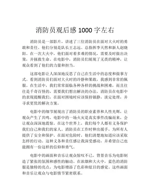 消防员观后感1000字左右