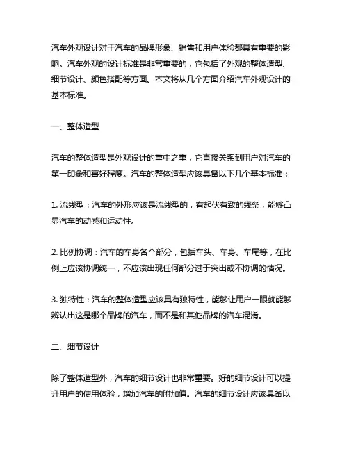 alias 汽车外观基本标准