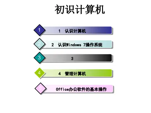 计算机应用基础项目化教程项目1【优质PPT】