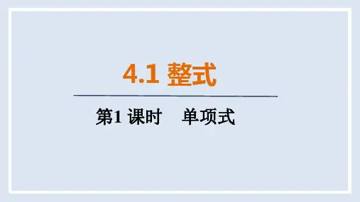 人教版(2024)数学七年级上册 4.1   第1课时 单项式