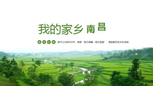 绿色极简风乡村旅游家乡介绍PPT模板