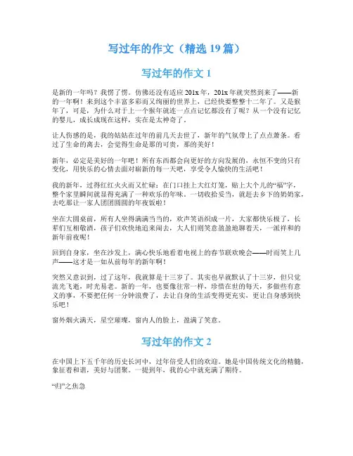 写过年的作文(精选19篇)
