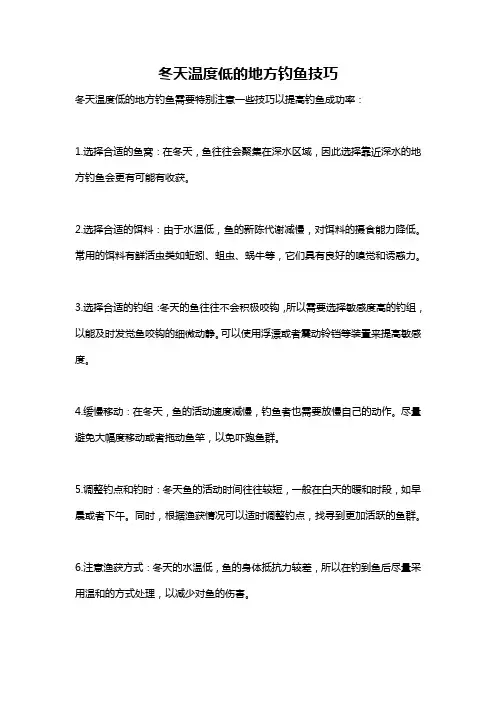 冬天温度低的地方钓鱼技巧