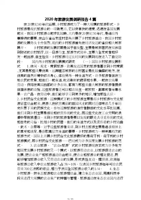 旅游发展调研报告4篇