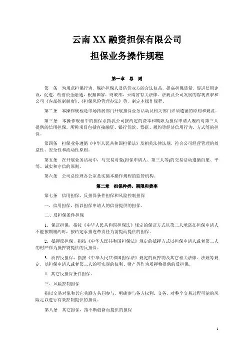 融资担保业务操作规程