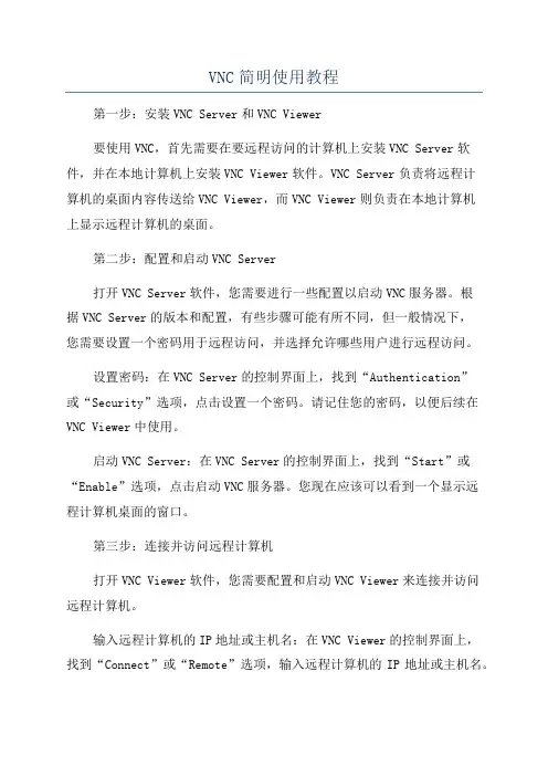 VNC简明使用教程