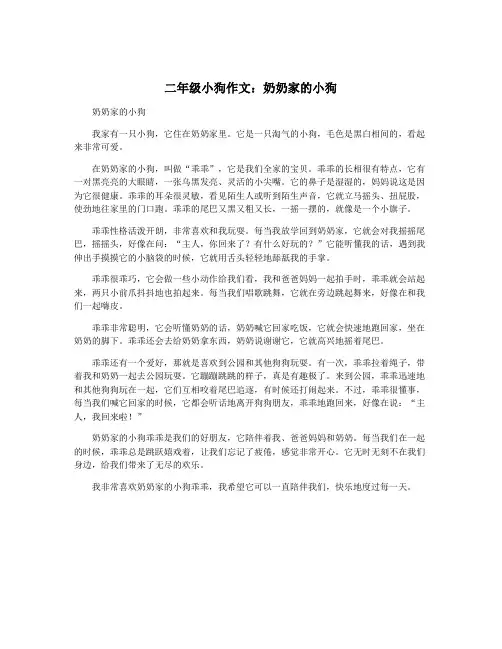 二年级小狗作文：奶奶家的小狗