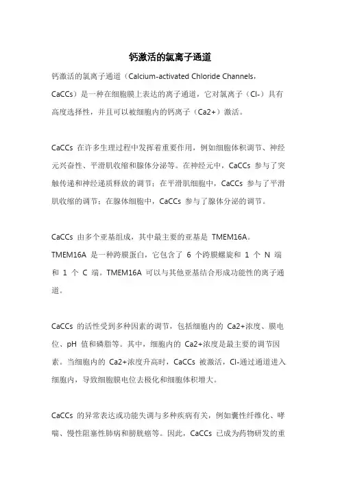 钙激活的氯离子通道