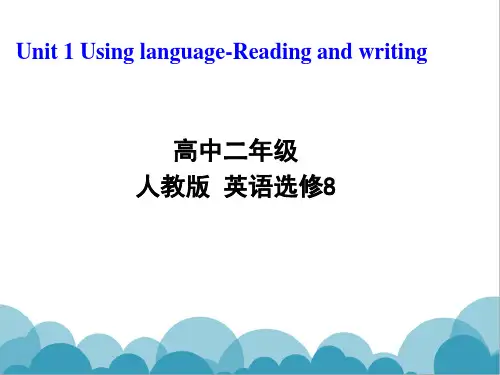 人教课标版高中英语选修8 Unit1_Using_Language_名师课件
