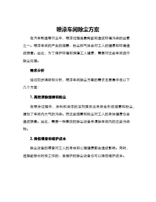 喷漆车间除尘方案