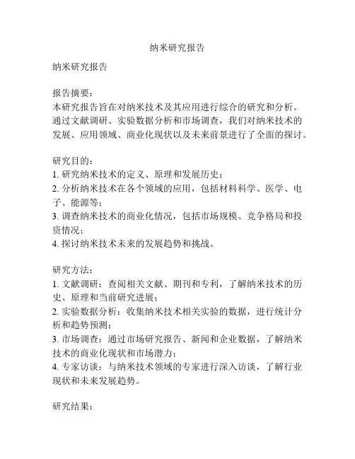 纳米研究报告