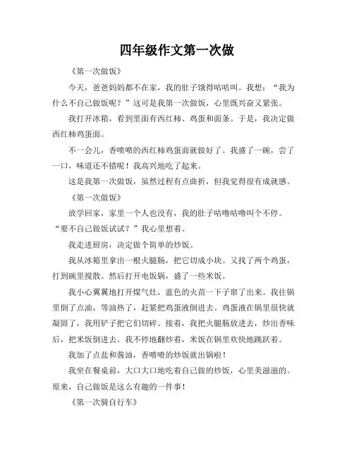 四年级作文第一次做
