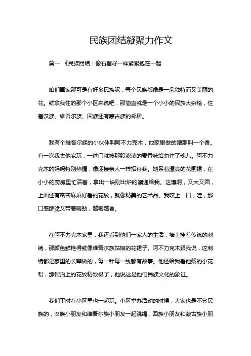 民族团结凝聚力作文