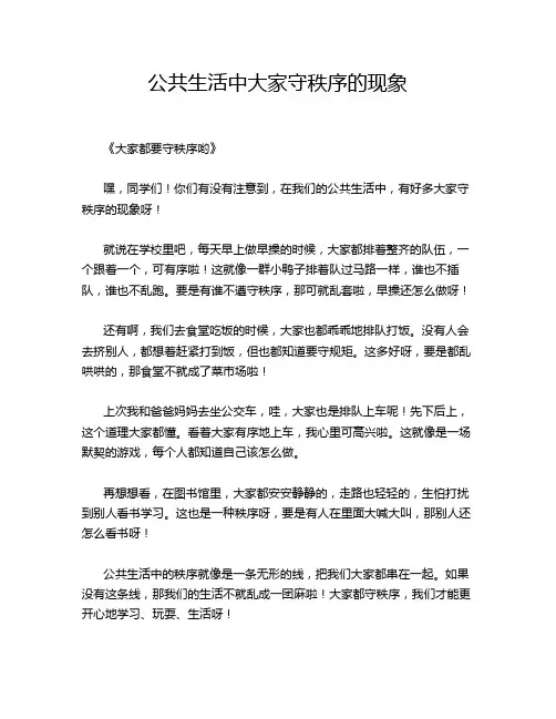 公共生活中大家守秩序的现象