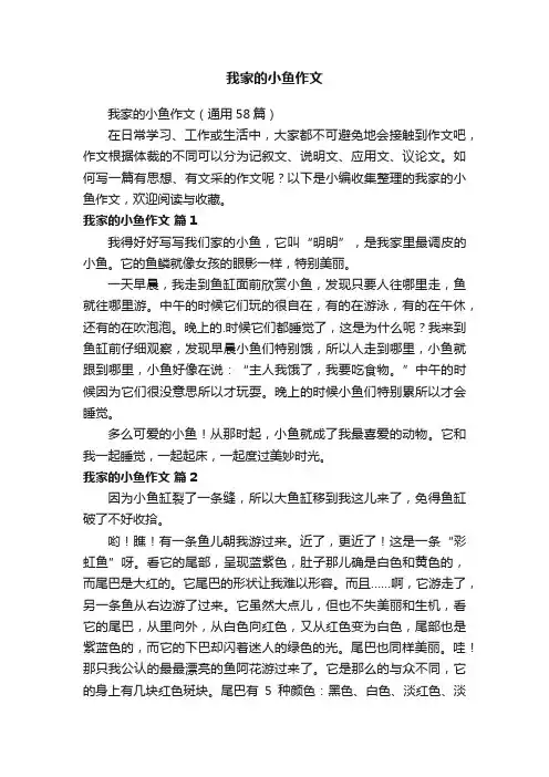 我家的小鱼作文
