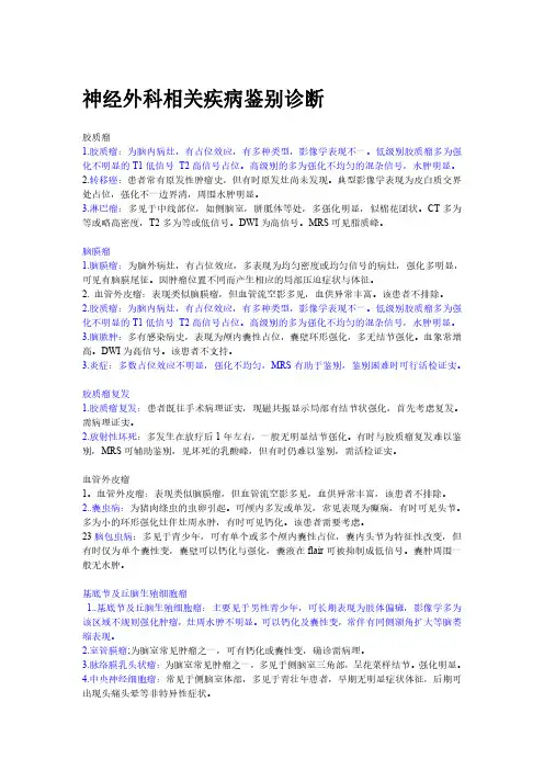 神经外科常见疾病鉴别诊断
