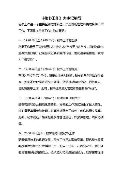 《秘书工作》大事记编写