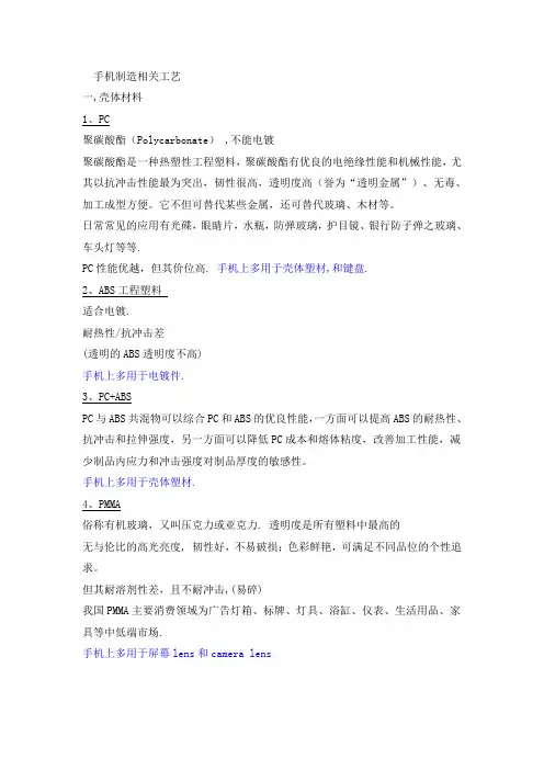 手机外壳材质与工艺
