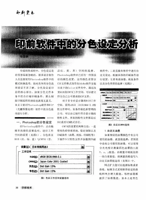 印前软件中的分色设定分析