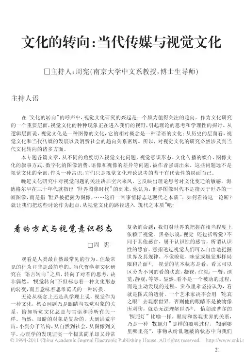 文化的转向_当代传媒与视觉文化看的方式与视觉意识形态