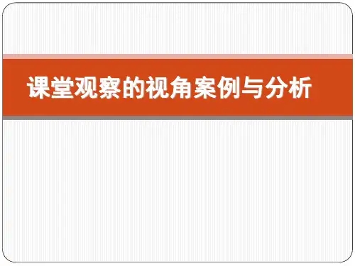 课堂观察的视角案例与分析(精品)