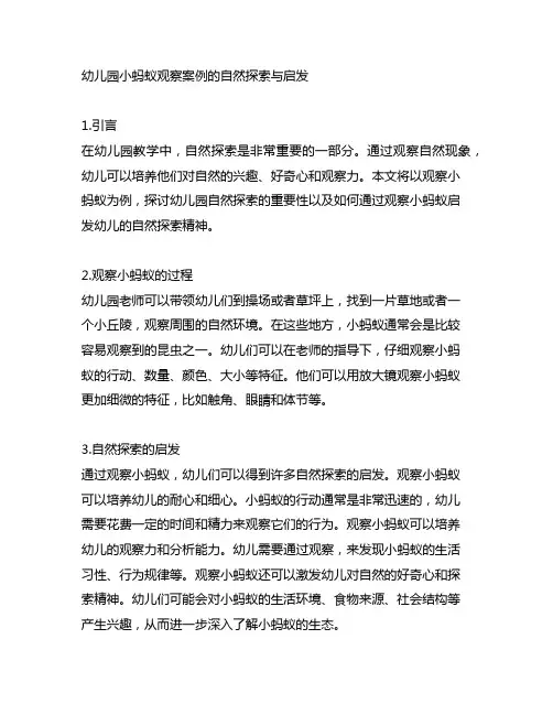 幼儿园小蚂蚁观察案例的自然探索与启发