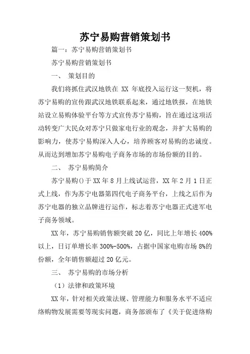苏宁易购营销策划书