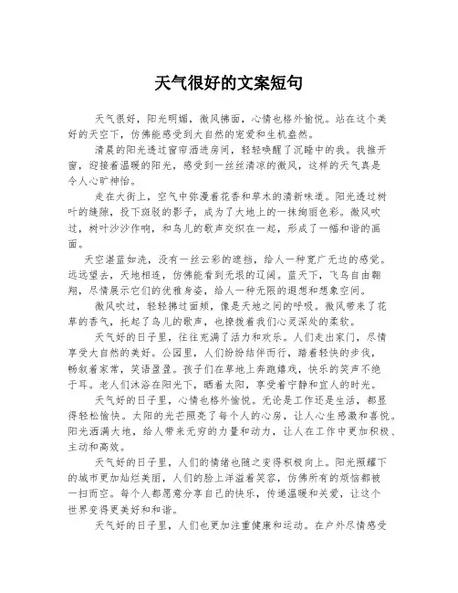 天气很好的文案短句
