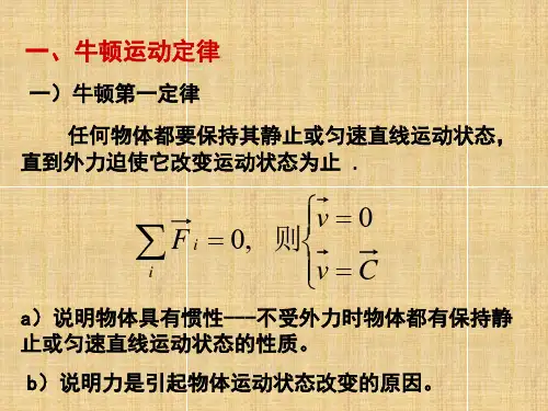 2020-2021学年高二物理竞赛牛顿运动定律课件
