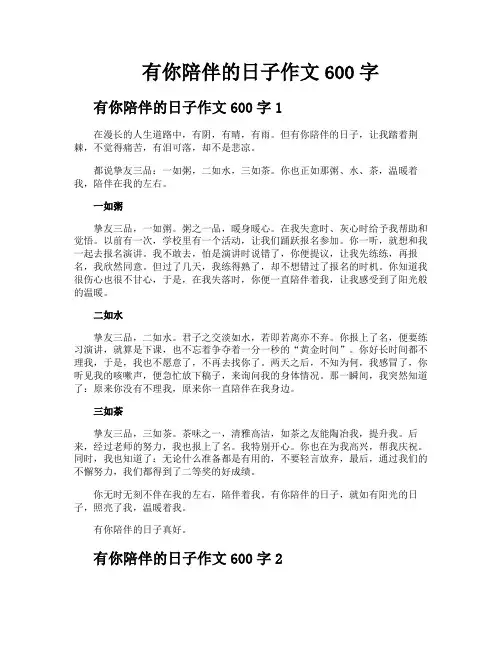 有你陪伴的日子作文600字