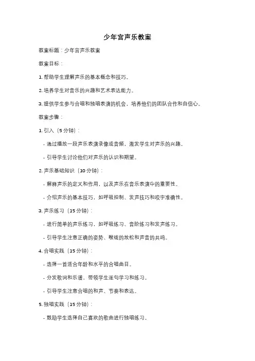 少年宫声乐教案