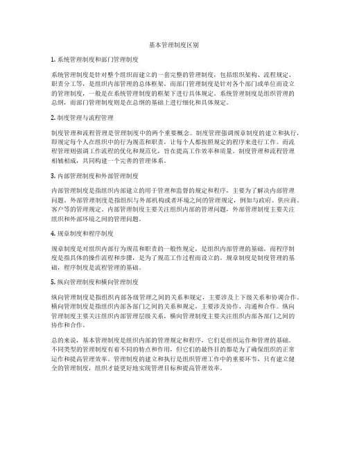 基本管理制度区别