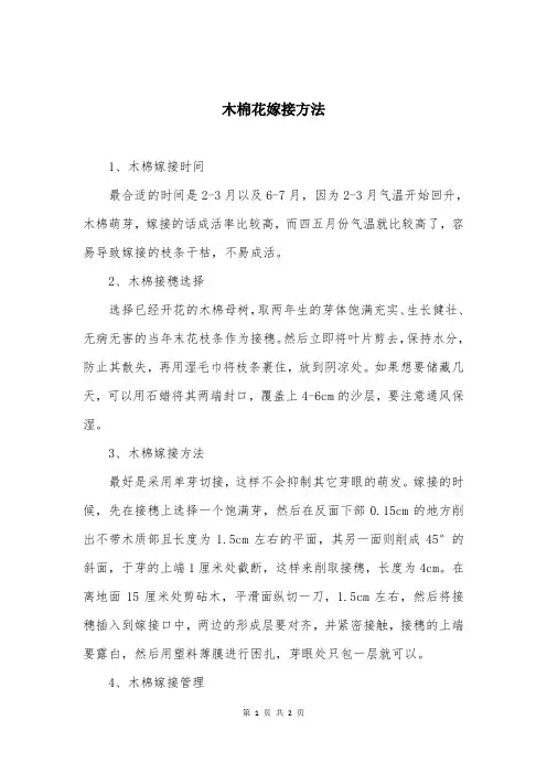 木棉花嫁接方法